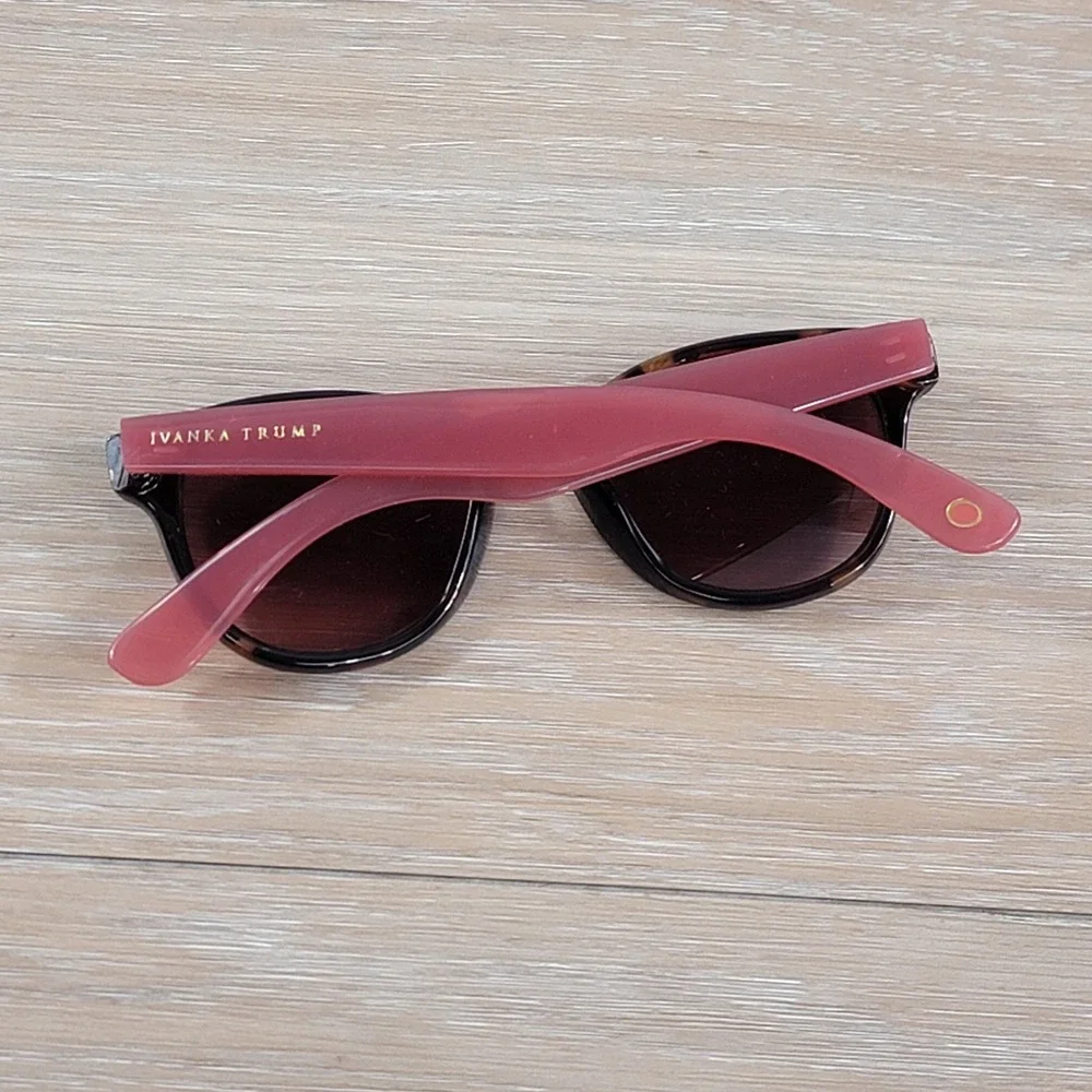 Ivanka Trump IT032 Sunglasses Dark Brown Tortoise Pink Cat Eye 50-21-150
